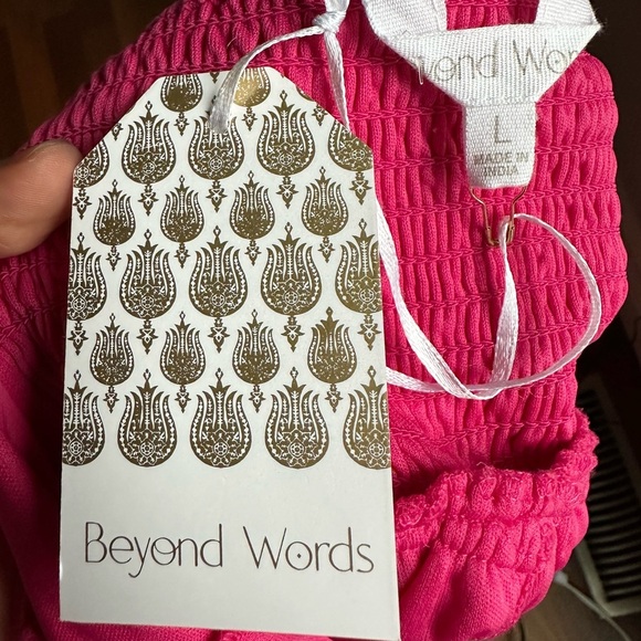 Beyond Words Womens Sleeveless Pleated Jumpsuit with Belt in Pink Coral Large - Picture 5 of 15